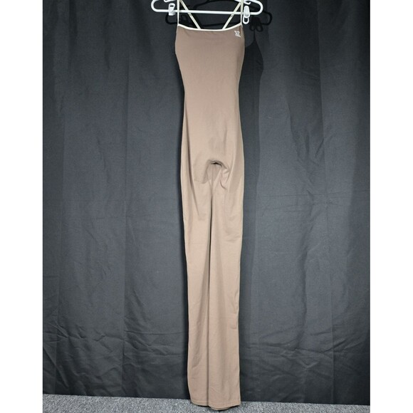 Corsets by Enfajate Pants - NEW Corsets By Enfajate Flared Workout Jumpsuit Womens M Brown Scrunch Butt NWT